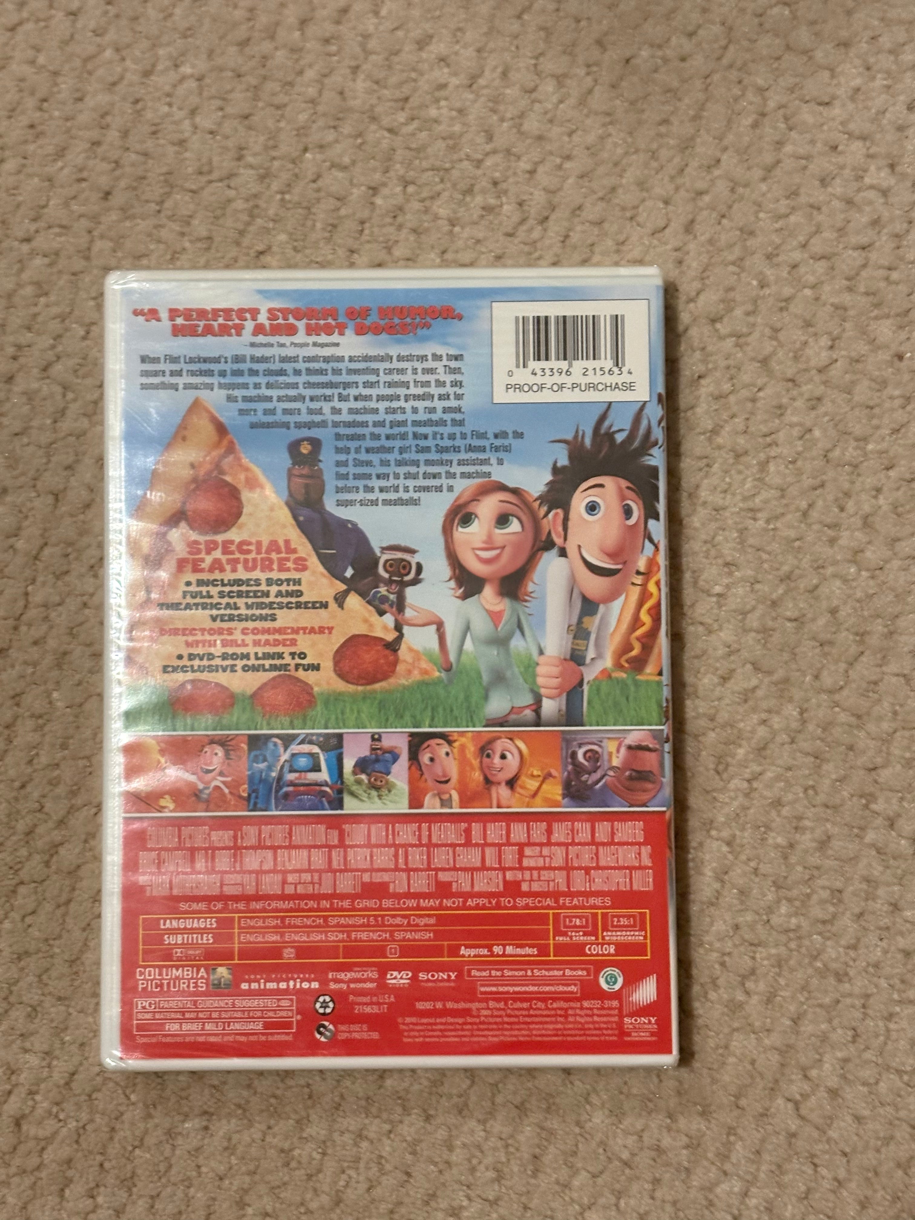 Cloudy with a Chance of Meatballs DVD