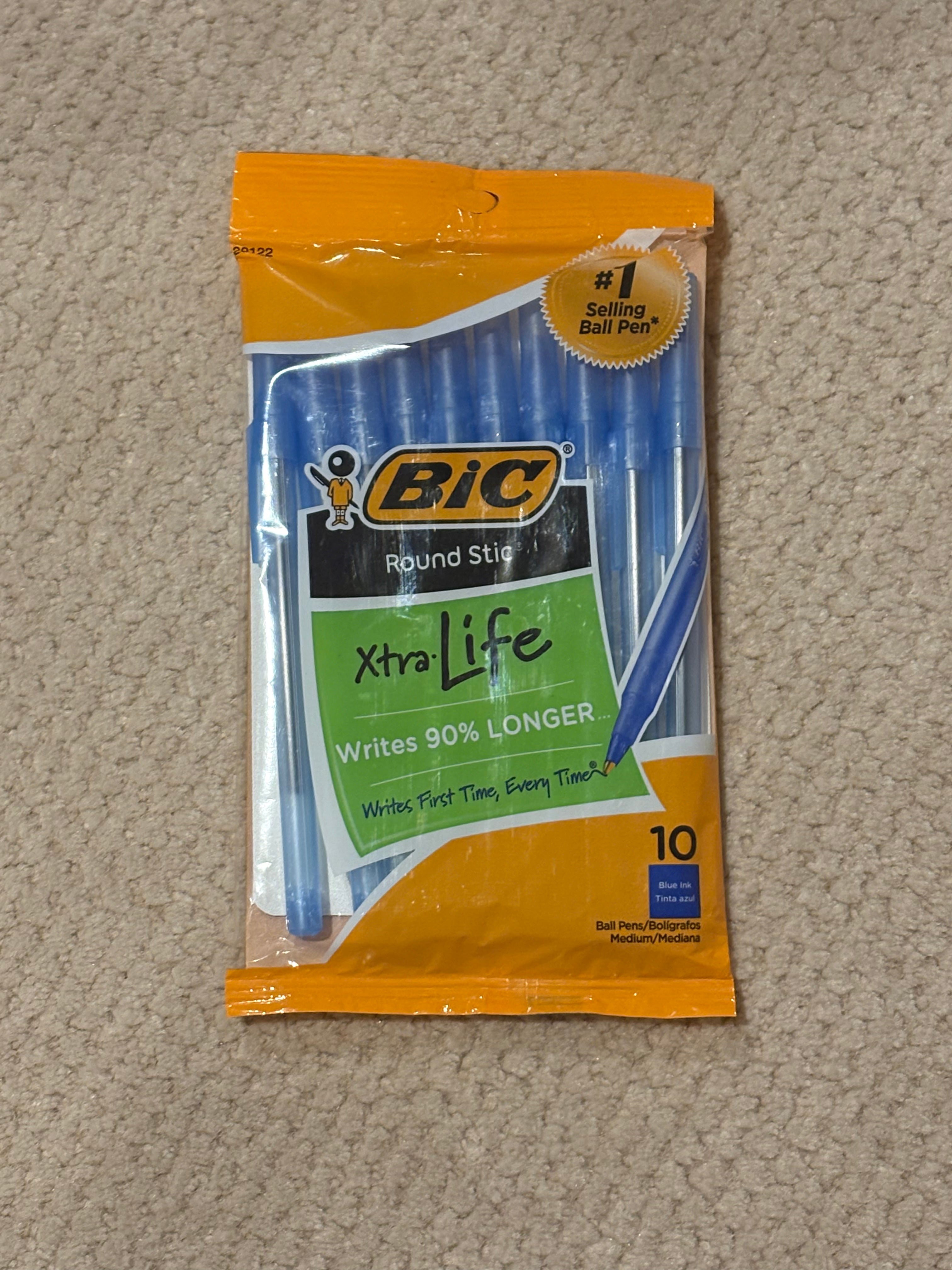 10 Pack BIC Xtra Life Round Stic Pens