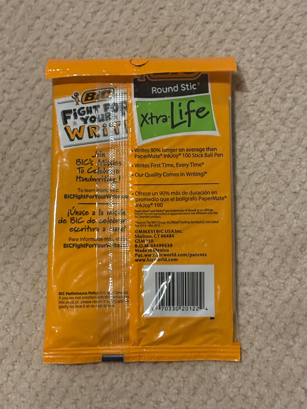 10 Pack BIC Xtra Life Round Stic Pens